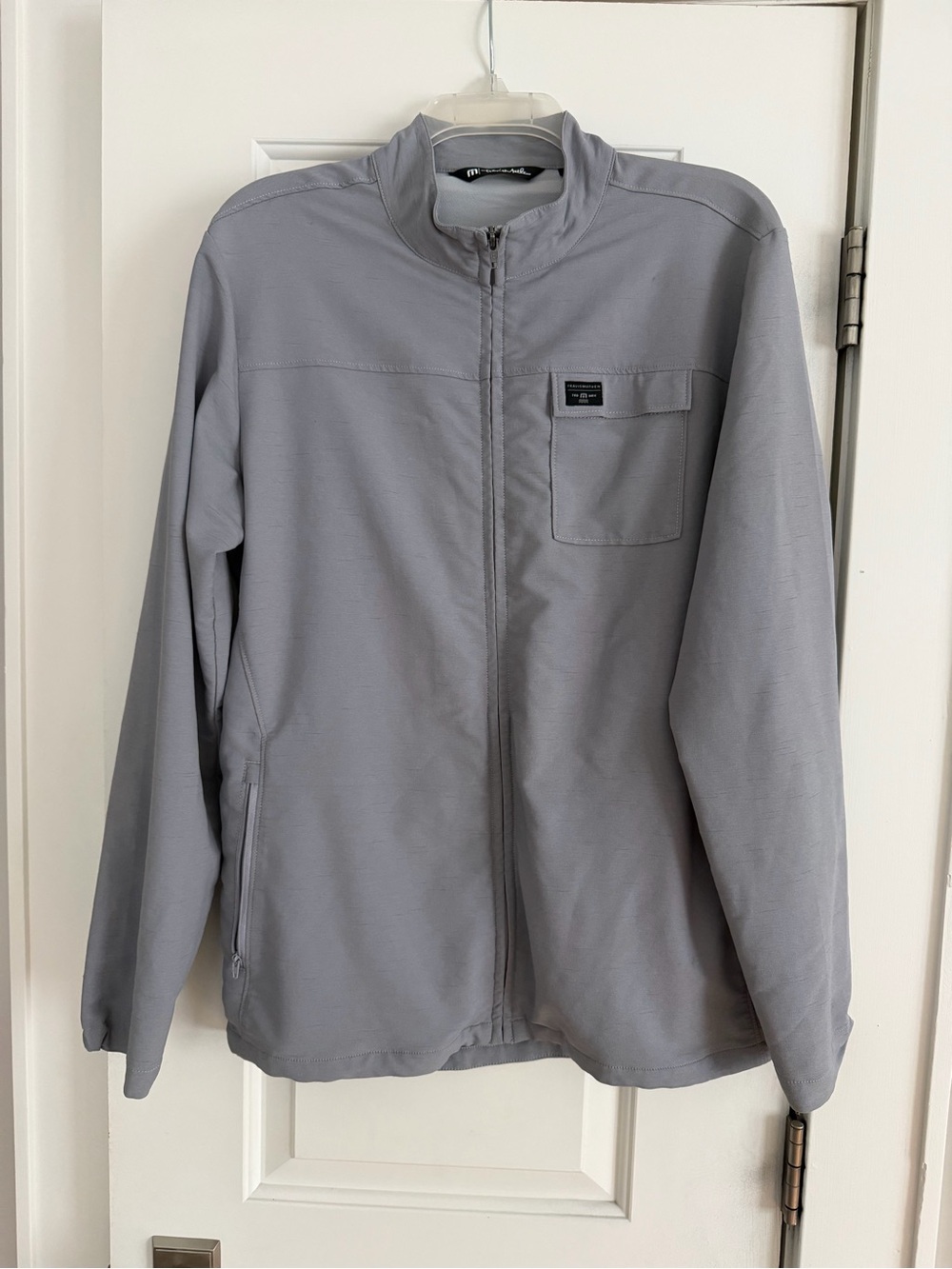 Travis Mathew Light Gray Full-Zip Shirt Jacket